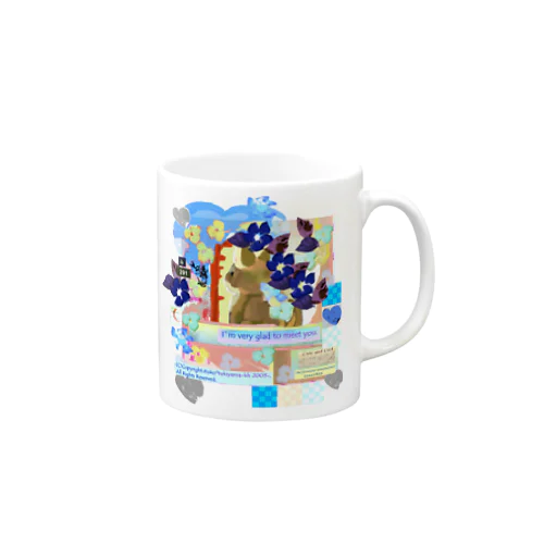 291★月山いつこ作品●お澄まし青3★夏稲ちゃんの青絣1 Mug