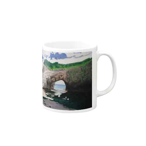 海辺のデザイン　油彩風 Mug