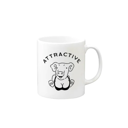 Attractive pig 魅力的なブタ 動物イラスト アメカジ Mug