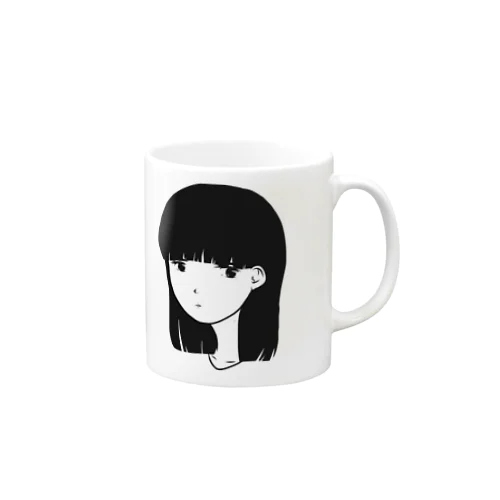 無表情黒髪少女 Mug