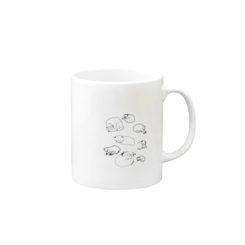 眠るたくさんのにゃーちゃん Mug