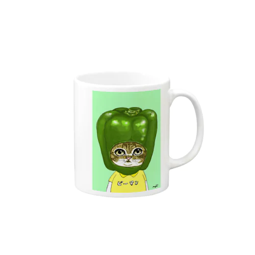 ピーマンな猫 Mug