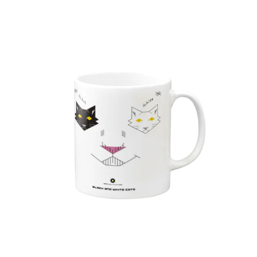 白黒猫ニヤリ2015 マグカップ