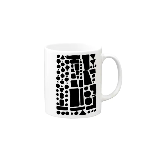 ブラックぽたぽたぽふぽふ Mug