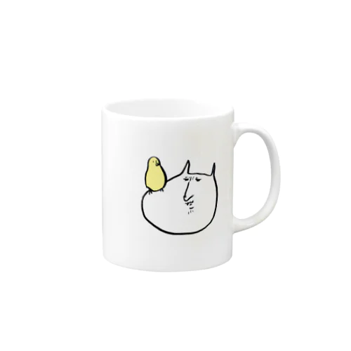 やさぐれねこ（鳥乗り） Mug