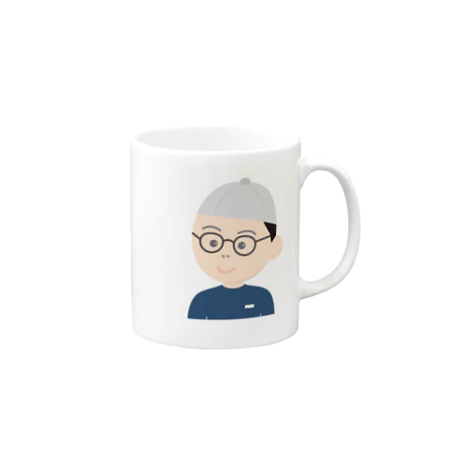 顔イラスト（男.帽子） Mug