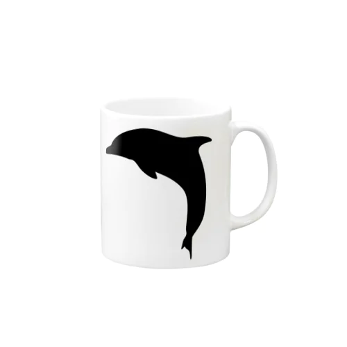 イルカのシュルエットー黒 マグカップ