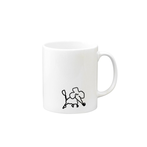 左手で描かれたプードル Mug