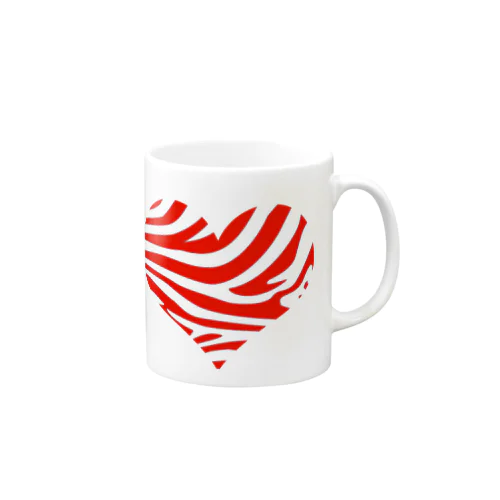 シマウマハート-赤 Mug