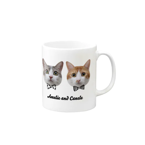 Twins Cats Amelie and Canele マグカップ