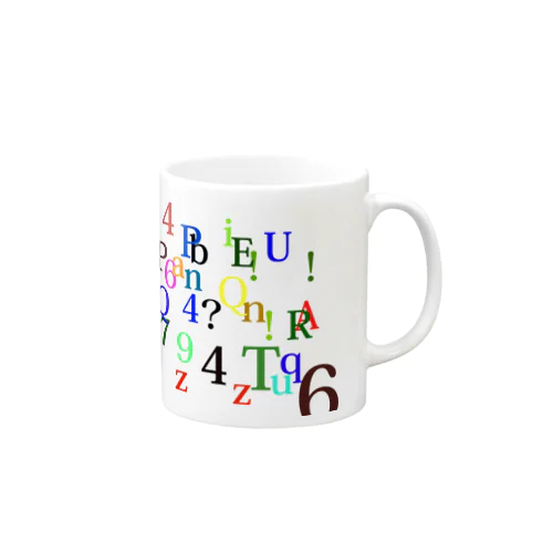 アルファベットと数字の洪水 Mug