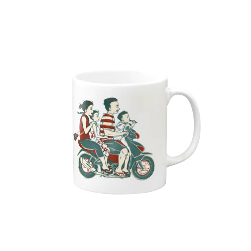 【バリの人々】バイク家族乗り Mug