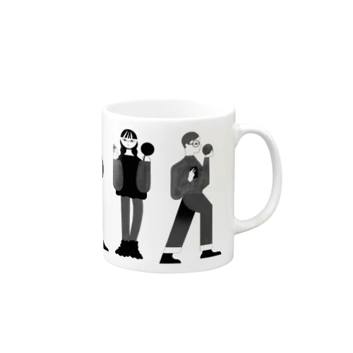 16.モノクロ背景無し全員 Mug