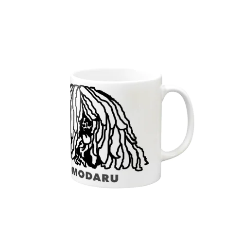 かしこいプーリー犬の顔、　こもだる 。puli illustration  Mug