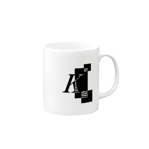 シンプルデザインアルファベットKワンポイント Mug