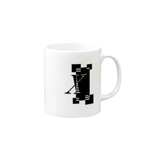 シンプルデザインアルファベットＸワンポイント マグカップ