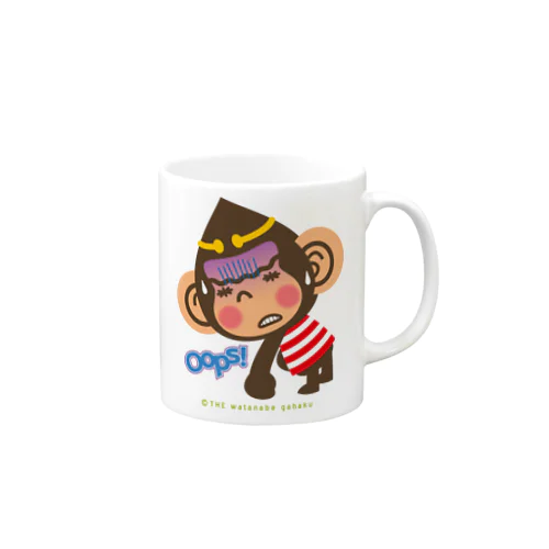 ドングリ頭のチンパンジー”Oops!” マグカップ