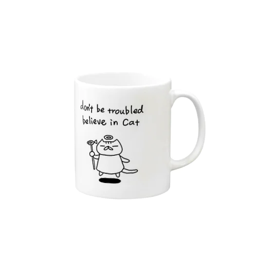 CAT IS GOD (ネコを信じよ） Mug