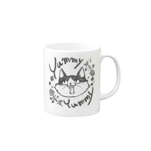 変顔猫『うまぁい！』 Mug