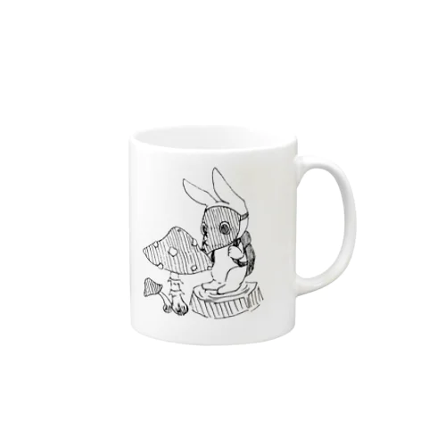 ペストマスクうさぎとキノコ Mug