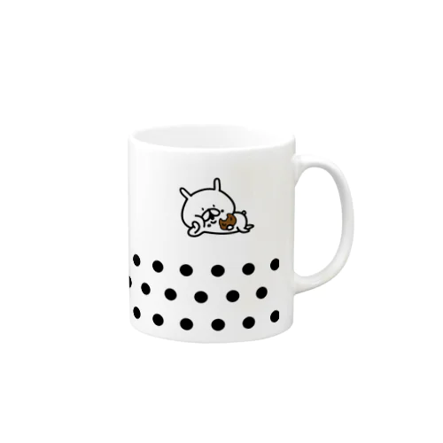 ゆるうさぎ　くつろぎ　水玉 Mug