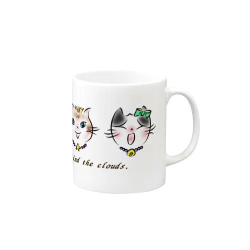 保護猫　名言２　雲の向こうはいつも青空　 Mug