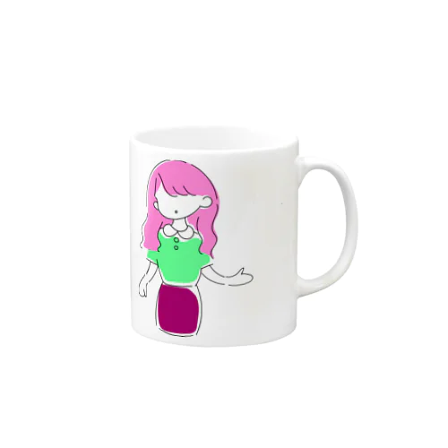 ピンク髪の女 Mug