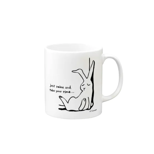 りらっくすうさぎ（黒） Mug