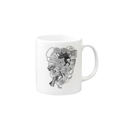 Pistol skull rose Mug