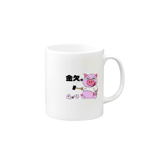 半笑いのぶたくん。金欠ver. Mug