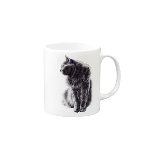 銀色の毛並みの猫 Mug