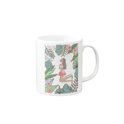 Leaves with girl Mug