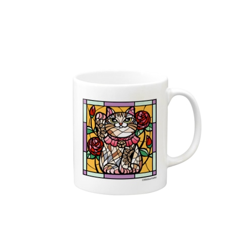 ステンドグラス風招き猫 Mug