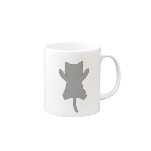 しがみつく灰色猫 Mug