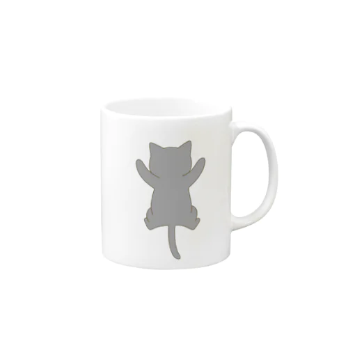 しがみつく灰色猫 Mug