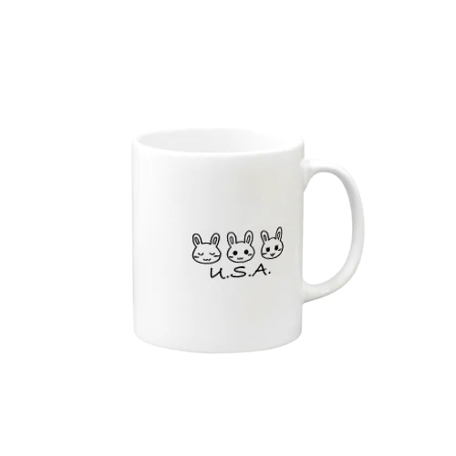 シロウサギ3連 Mug