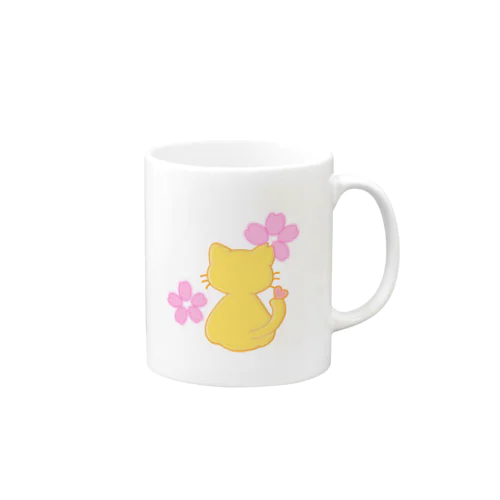 ぽっちゃりオレンジ桜ねこ Mug