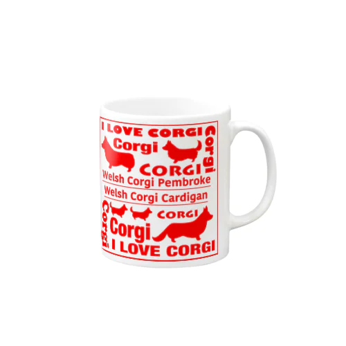 I LOVE CORGIマグカップ（RED） マグカップ