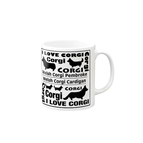 I LOVE CORGIマグカップ（BLACK） Mug