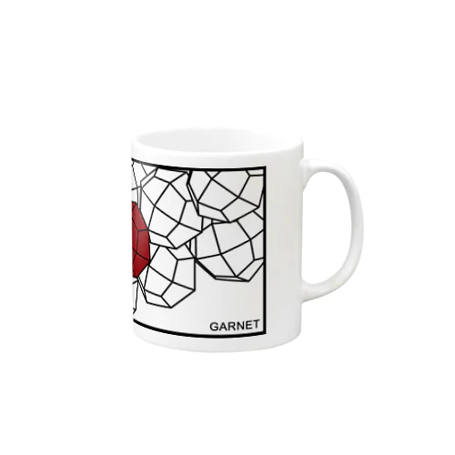 鉱式-RECTANGLE.crystallogram8.1blackpaint-garnet Mug