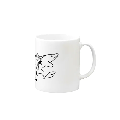 海豚に乗った豚くん Mug