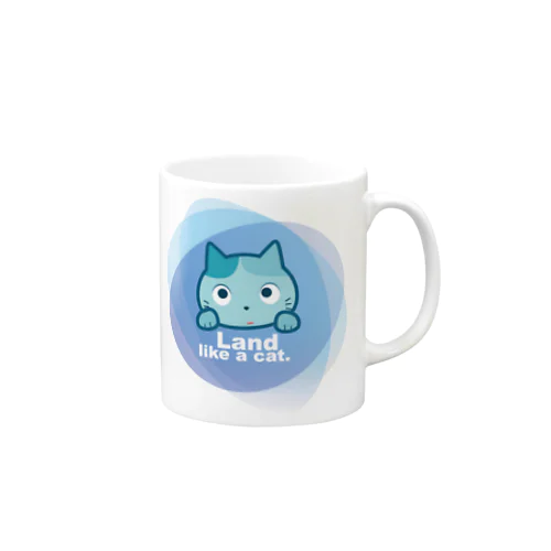 Land like a cat blue　〜　夙川育ち Mug