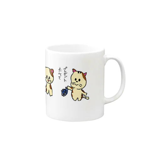 プレゼントする猫 Mug