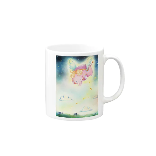 空飛ぶピンクのぞうさん Mug