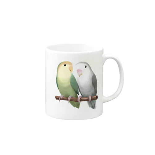 コザクラインコ　モーブとオリーブ【まめるりはことり】 Mug