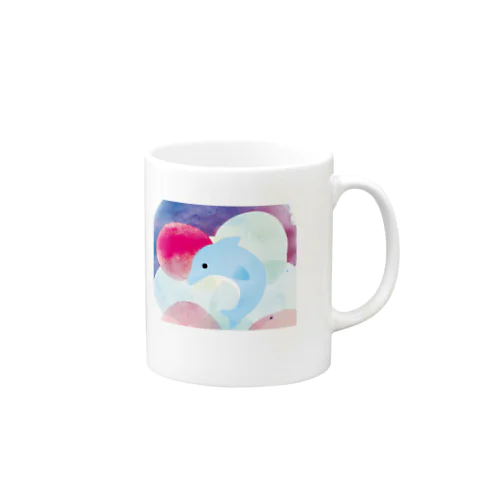 夜の海とイルカ Mug