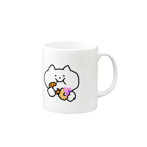 ドーナツほおばりねこ Mug