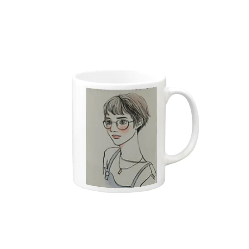 ショートのメガネっ子 Mug