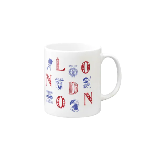 🌍 世界のまち 🇬🇧 イギリス・ロンドン (レッド) Mug