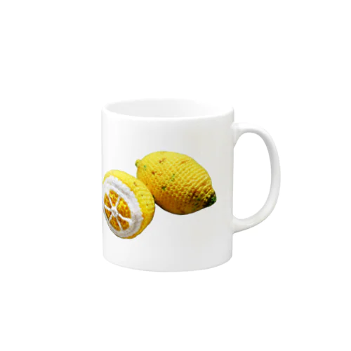 毛糸で編んだレモン Mug